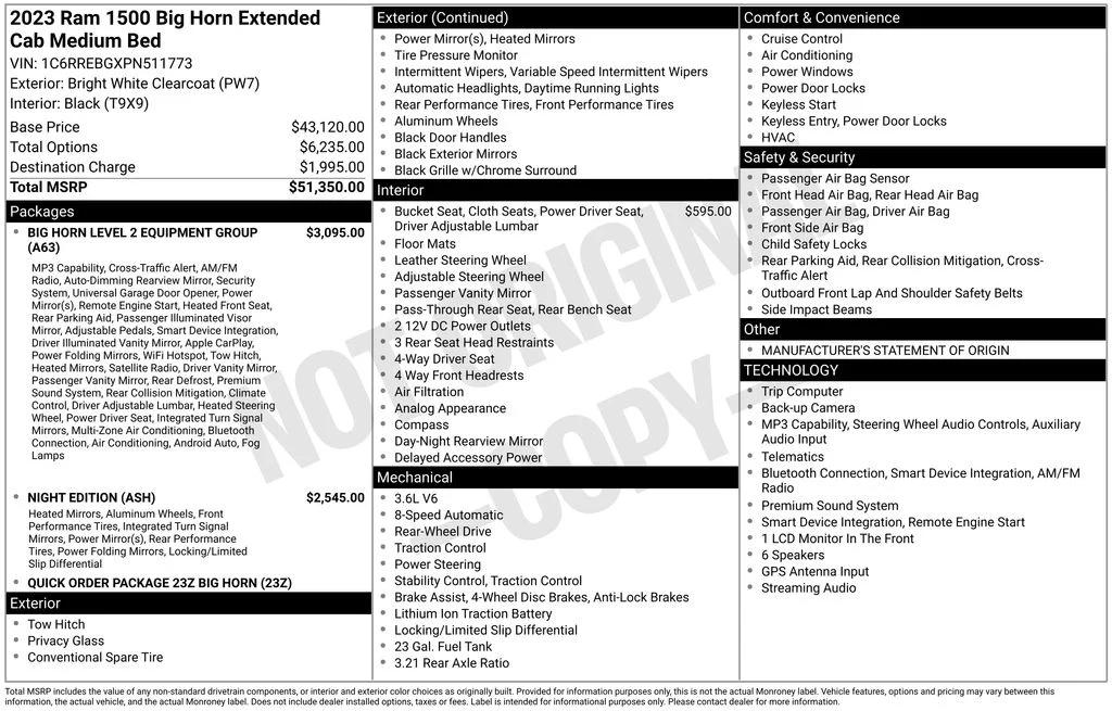 ram ram 1500 pickup 2023 1C6RREBGXPN511773 image ram ram 1500 pickup 2023 1C6RREBGXPN511773 image